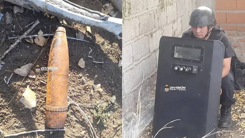 Vecino de Neuquén encontró un misil en la pared de su casa.
