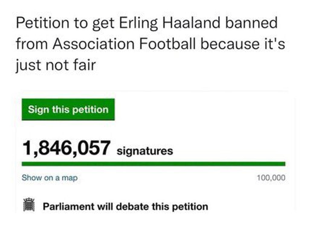 La insólita petición de unos fanáticos ingleses para echar a Haaland de la Premier League.