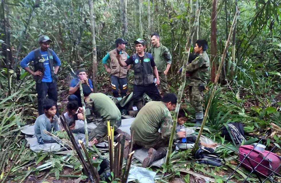 Hallan con vida a los cuatro niños perdidos hace 40 días tras accidente aéreo en Colombia. Foto: EFE / Fuerzas Militares de Colombia.