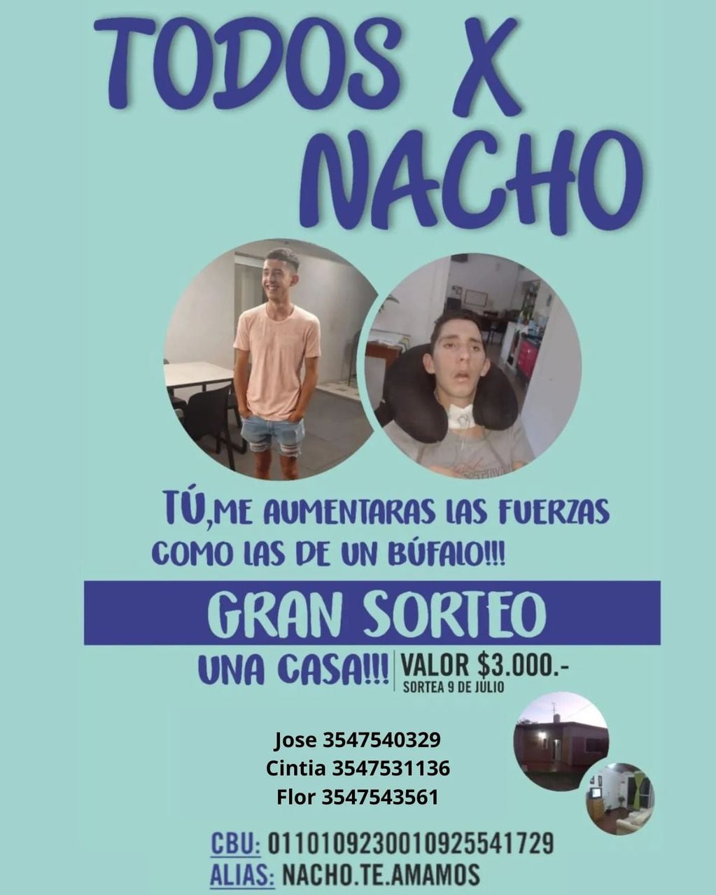 El anuncio del sorteo "Todos Por Nacho".