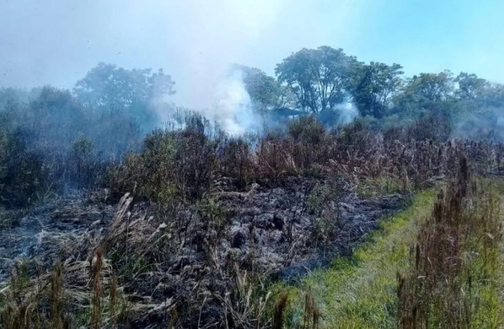 Nuevamente hubo incendios de malezas en Oberá y San Martín