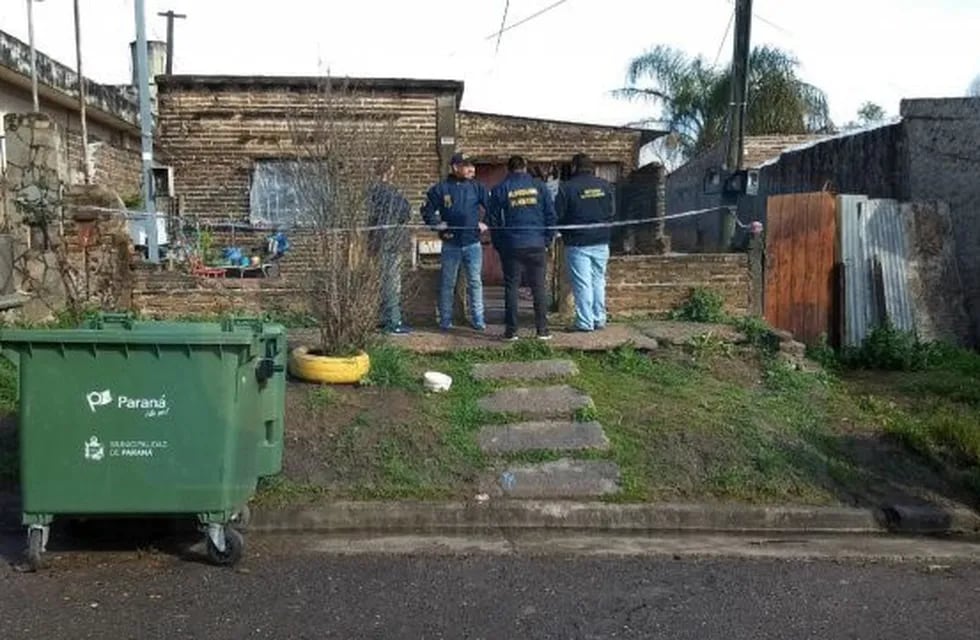 Casa en la que fue baleado el hombre de 56 años en Paraná.