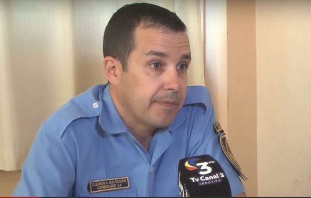 Comisario Clever Salguero Jefe Dependencia Policial Arroyito - Foto Canal 3 Arroyito
