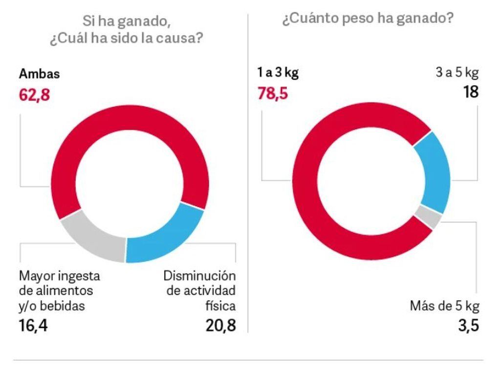 Los efectos de la cuarentena: más de la mitad de los argentinos aumentó de peso (Foto: Clarín)