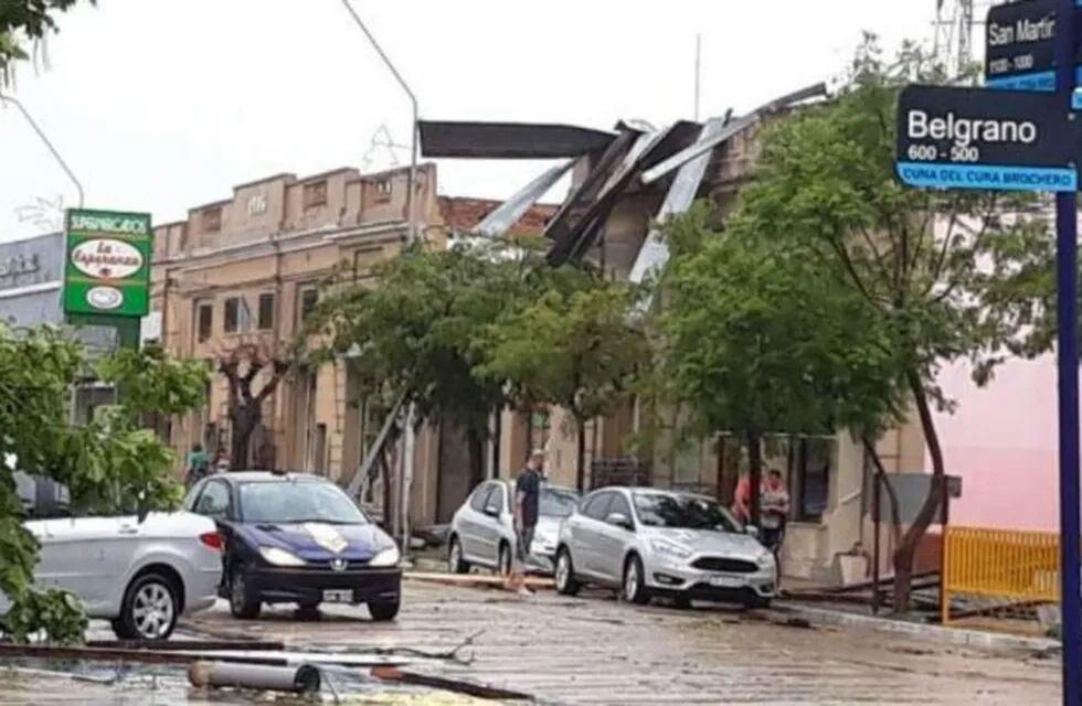 Destrozos en Santa Rosa de Río Primero. (Foto: Gentileza El Diario del Pueblo)