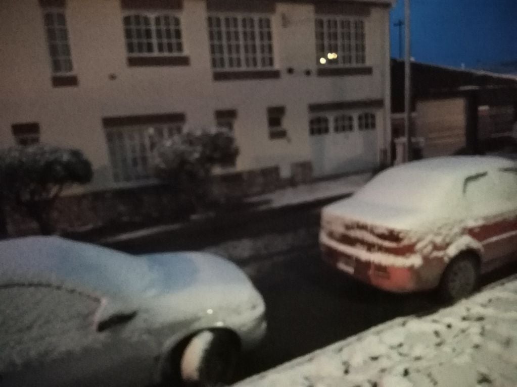 La nieve tapó los autos de la ciudad.