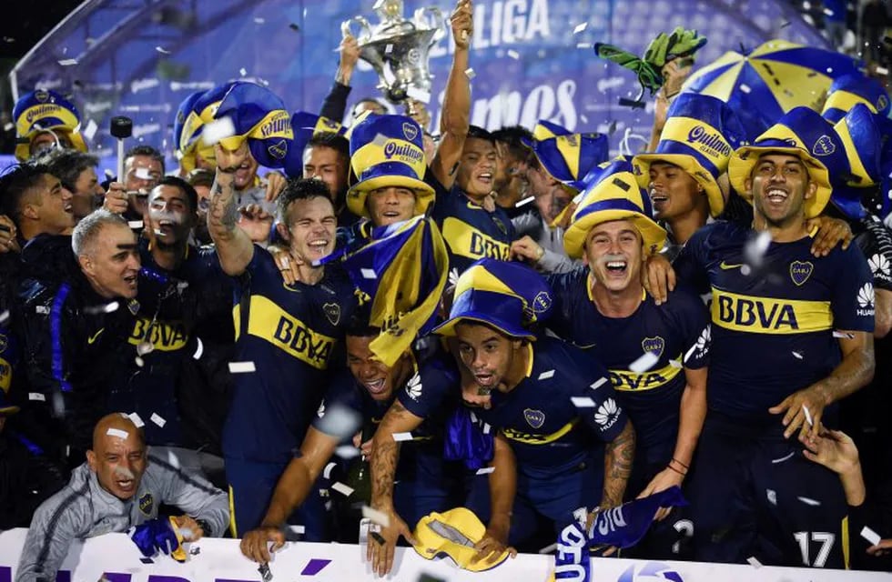 Boca empató 2-2 con Gimnasia en La Plata y se consagró bicampeón de la Superliga. (Foto: AP Photo/Gustavo Garello)