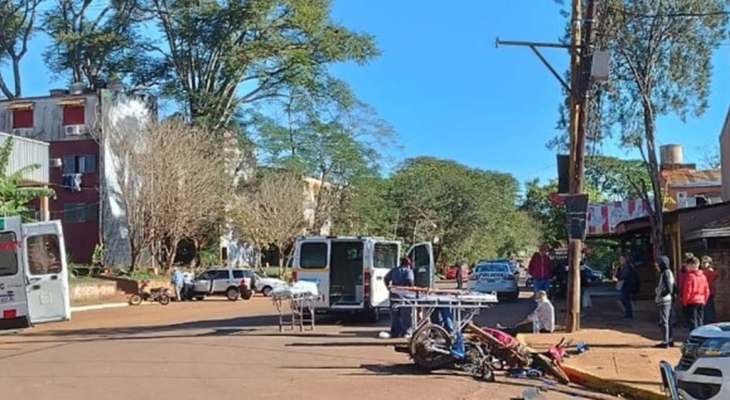 Siniestro vial dejó como saldo dos heridos en Puerto Iguazú.