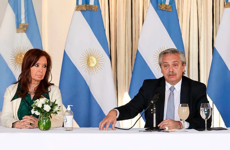 La vicepresidenta Cristina Fernández y el presidente de la Nación Alberto Fernández.