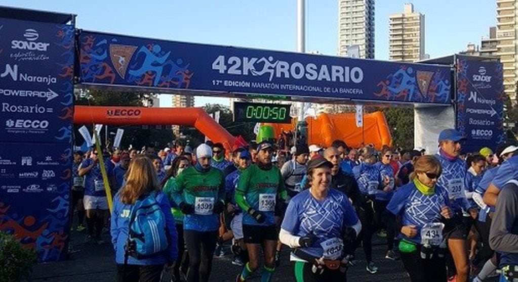 El Maratón Internacional de la Bandera en Rosario.