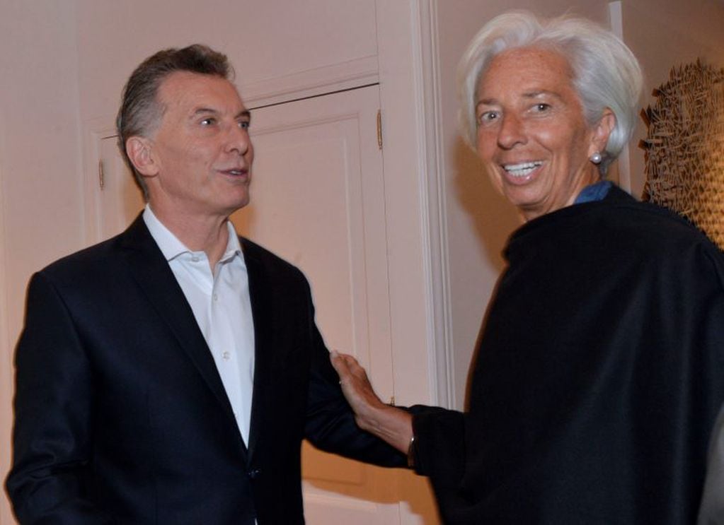 Mauricio Macri con Christine Lagarde (AFP).