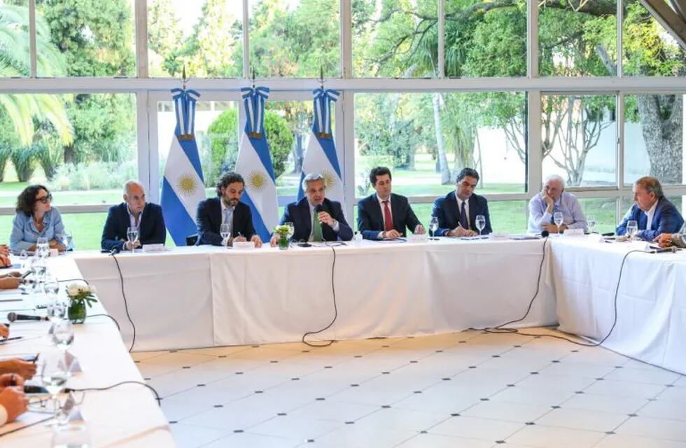 Alberto Fernández reunido con la oposición en Olivos. (Foto: Presidencia)