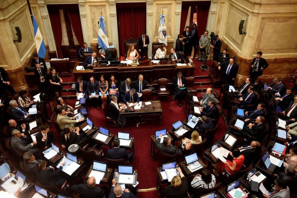 Vista general del Senado Argentino, el pasado miércoles, durante el debate proyecto para la renegociación de la deuda externa. EFE/ Fabián Mattiazzi