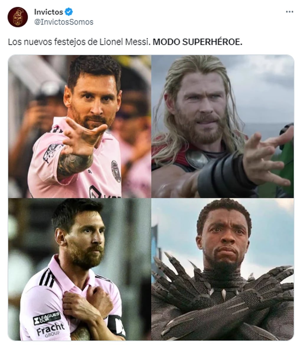 Los nuevos festejos de Messi en modo superhéroe