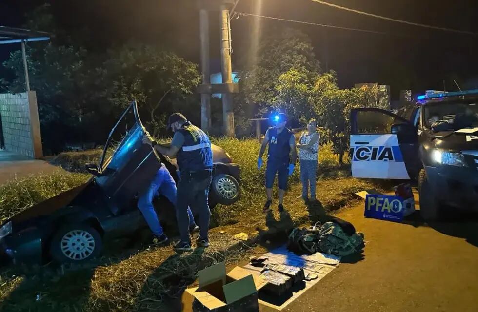 Incautan marihuana fraccionada tras una persecución policial en Puerto Iguazú.