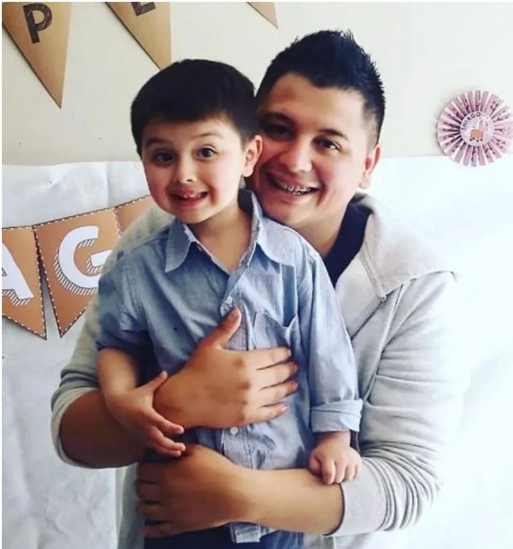 Nicolás Rojas y su hijo Thiago.