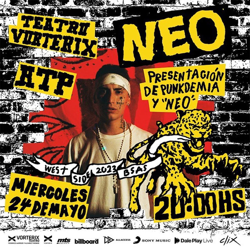 Neo Pistea presenta “Punkdemia” y “Neo” en Teatro Vorterix: cuándo será y cómo comprar las entradas