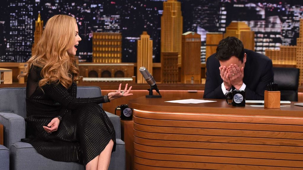 Nicole Kidman y Jimmy Fallon en The Tonight Show.