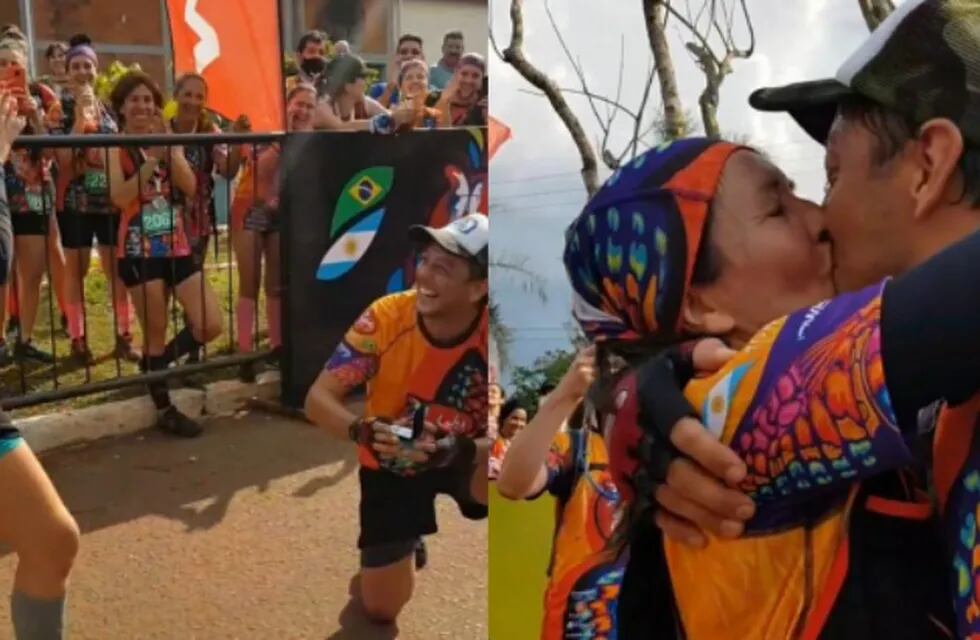 Finalizó el Ultra Maratón Yaboty en El Soberbio con una romántica propuesta de casamiento