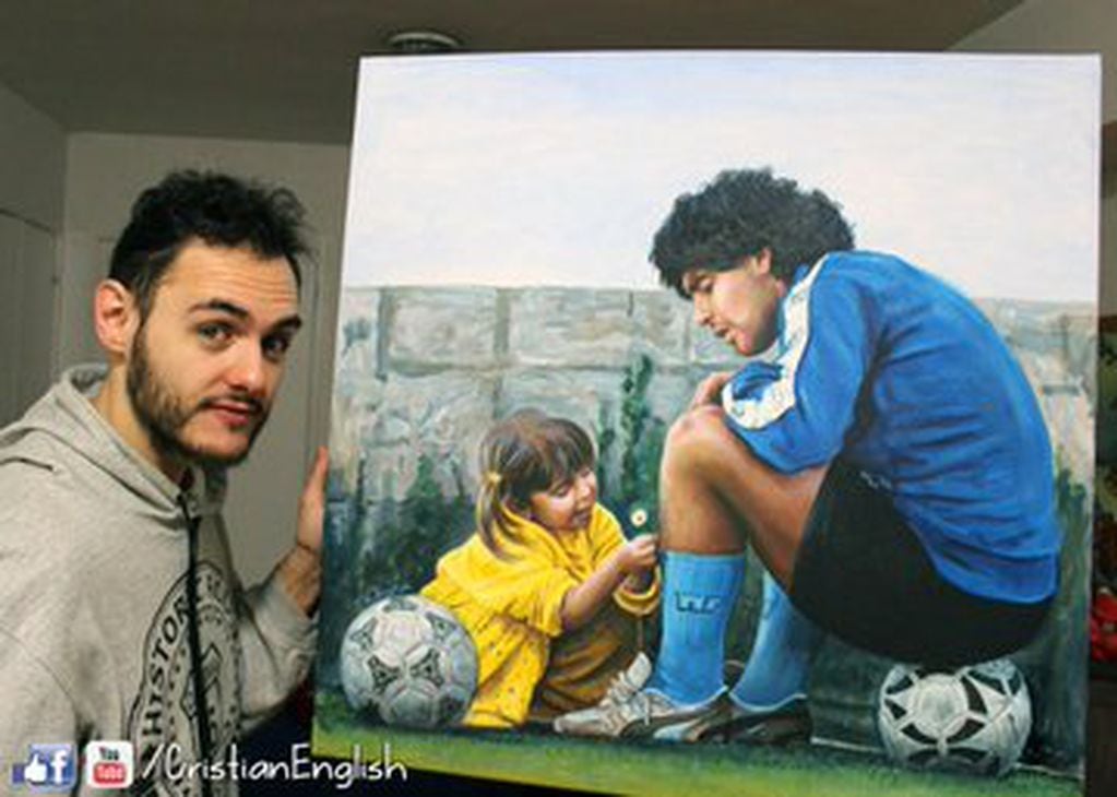 Crisitian ya había realizado trabajos con la figura de Maradona.