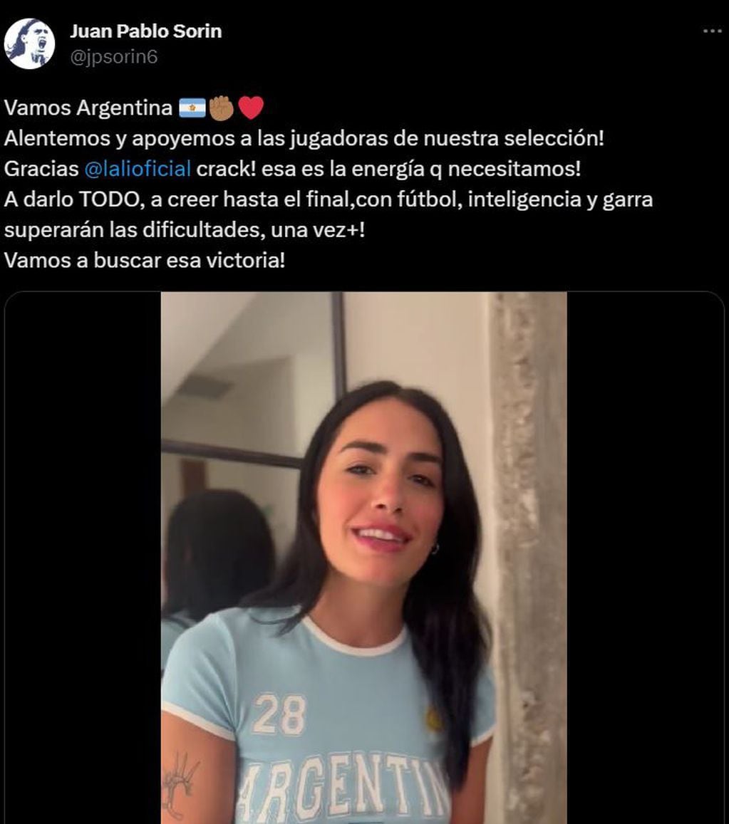 Lali Espósito emociona con su arenga para la Selección Argentina femenina