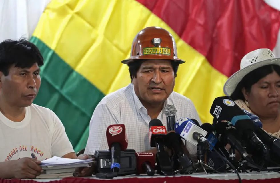 Evo Morales en la reunión celebrada en el Bauen porteño. (Alejandro PAGNI / AFP)