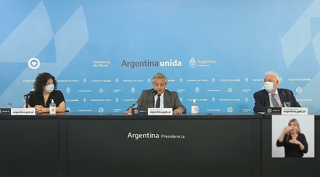 El presidente Alberto Fernández anuncia nueva etapa de cuarentena en el país. Continúa el aislamiento en algunas provincias y el distanciamiento en otras.