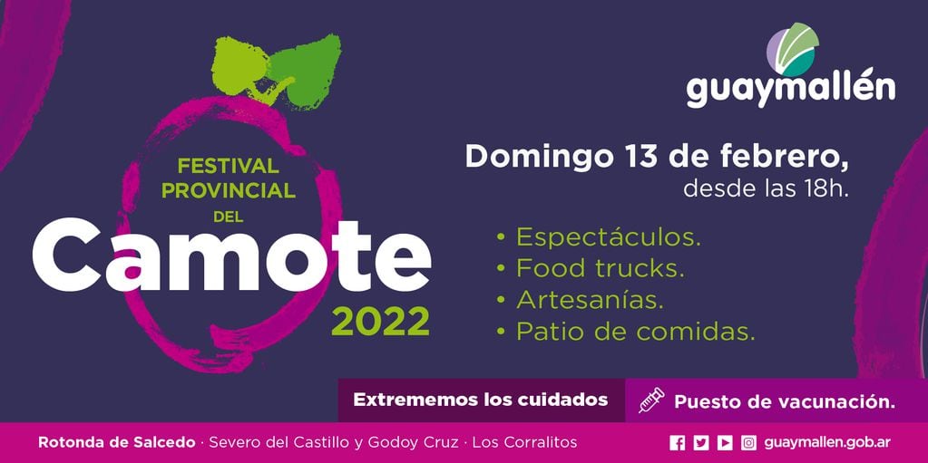 El Festival del Camote de Guaymallén se ha concentrado en un solo día y será el domingo 13 desde las 18.