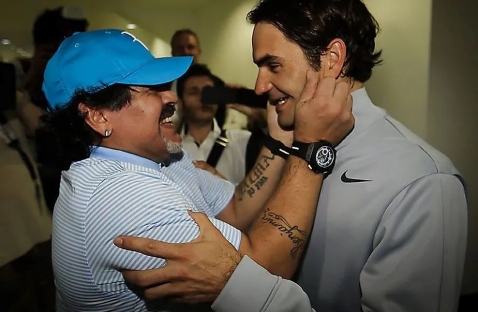 Maradona felicitó a Federer.