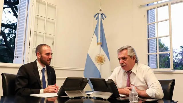 Canje de deuda. El ministro de Economía, Martín Guzmán, y el presidente Alberto Fernández. (Presidencia)