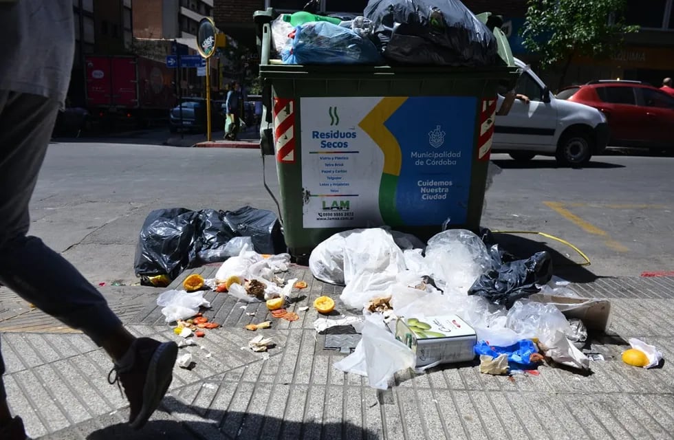 La basura acumulada en Córdoba, un drama que se agiganta en cada feriado.