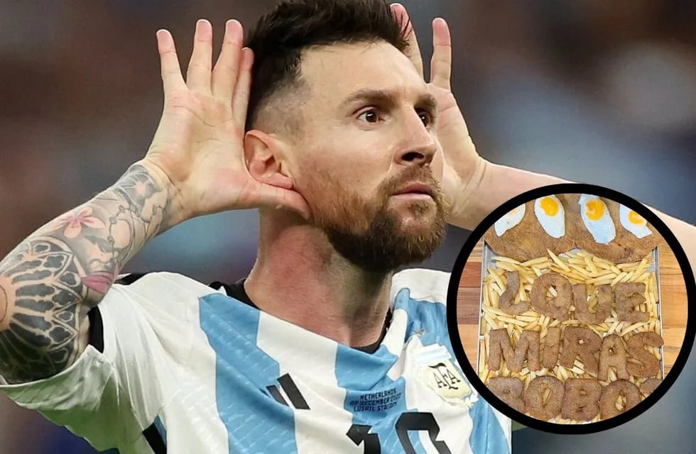 Furor por Messi: hicieron una milanesa con la frase “¿Qué mirás, bobo?” y se hizo viral en Twitter.