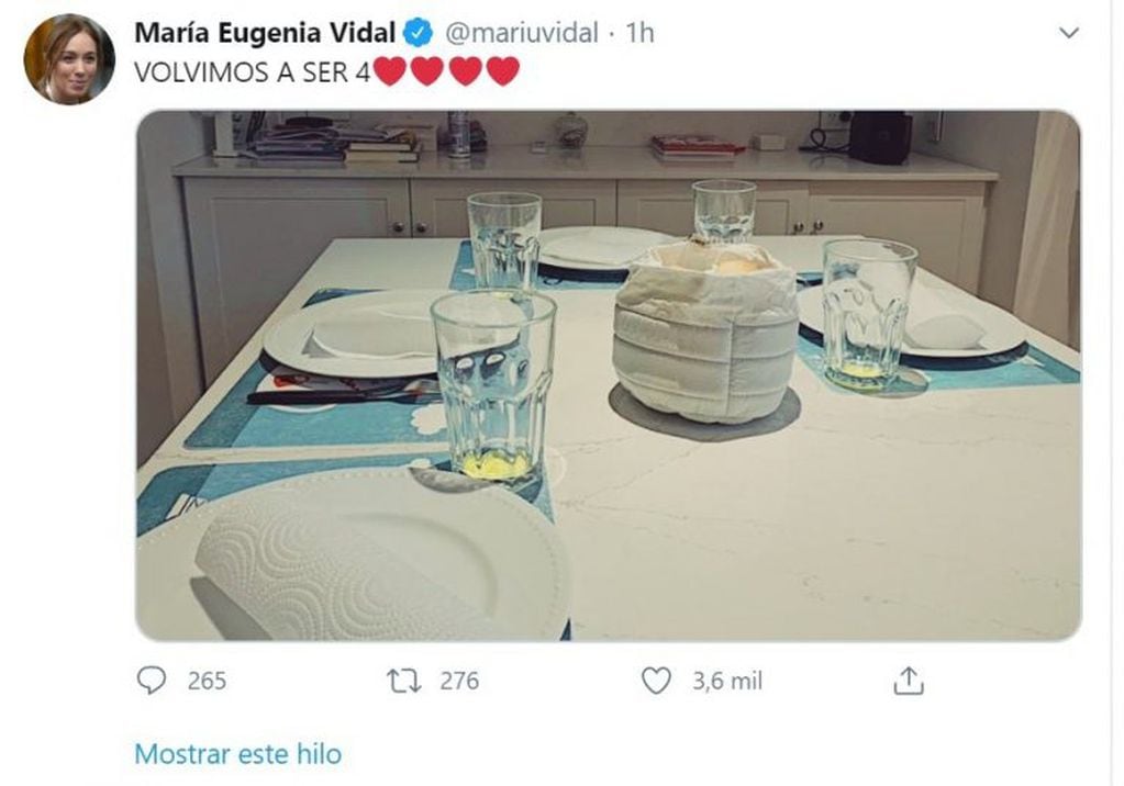 María Eugenia Vidal (Captura Twitter)