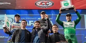 Viotti y Pullaro en el podio de la carrera del TC de Rafaela