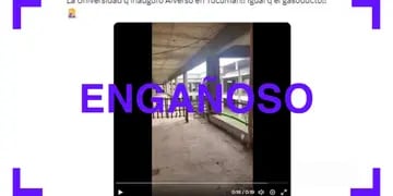 Es engañoso el video que muestra la inauguración de una obra no terminada en Tucumán