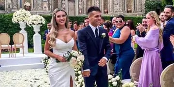Lautaro Martínez y Agustina Gandolfo se casaron en Italia.