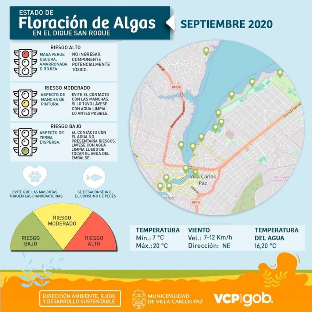 La Dirección de ambiente retomó los monitoreos semanales de concentraciones algales