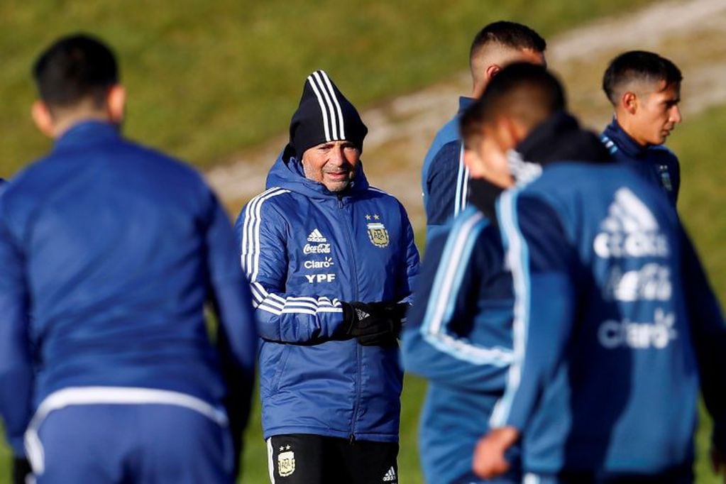 Sin Lionel Messi, la Selección Argentina se entrenó en Manchester.