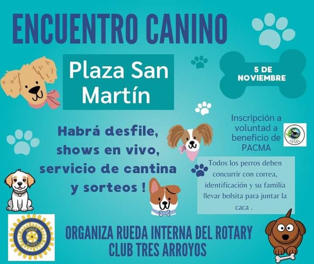 Encuentro canino organizado por la Rueda Interna Rotary Tres Arroyos