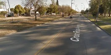 AVENIDA CRUZ ROJA. Lugar aproximado del choque (Imagen de Google Street View).