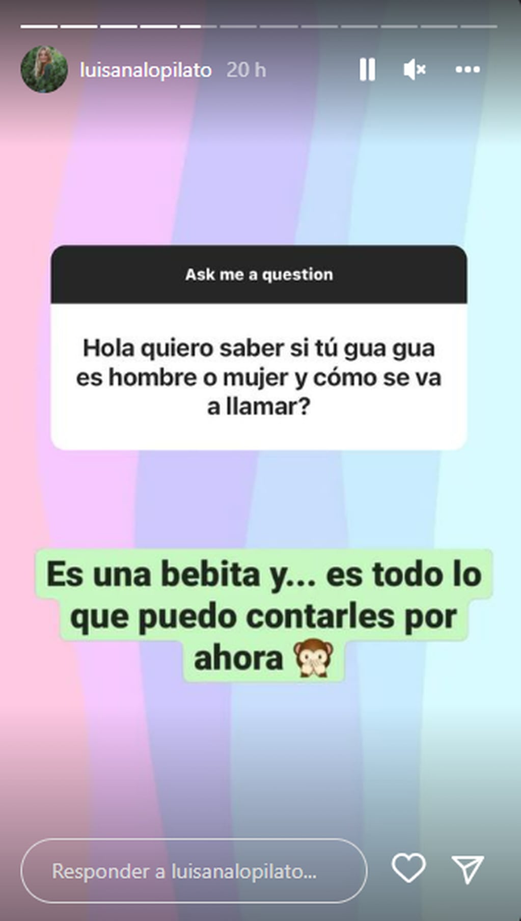 Luisana Lopilato generó dudas en sus historias de Instagram sobre su bebé.