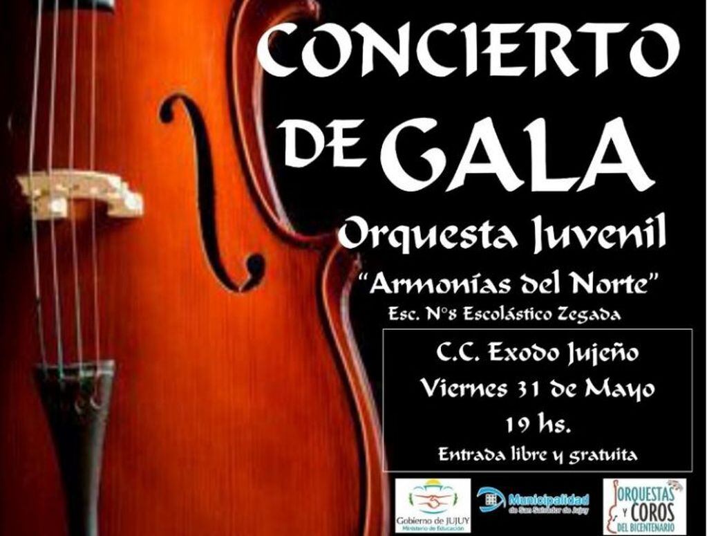 La orquesta Juvenil "Armonías del Norte" ofrecerá un concierto de gala.