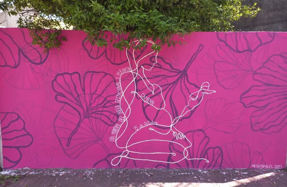 foto ilustrativa: Mural por el “Día del duelo gestacional y perinatal” en Rafaela