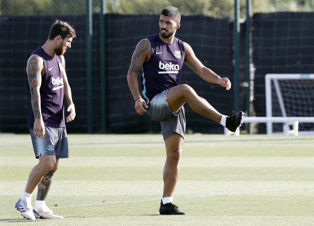 El 10 en los entrenamientos del Barcelona