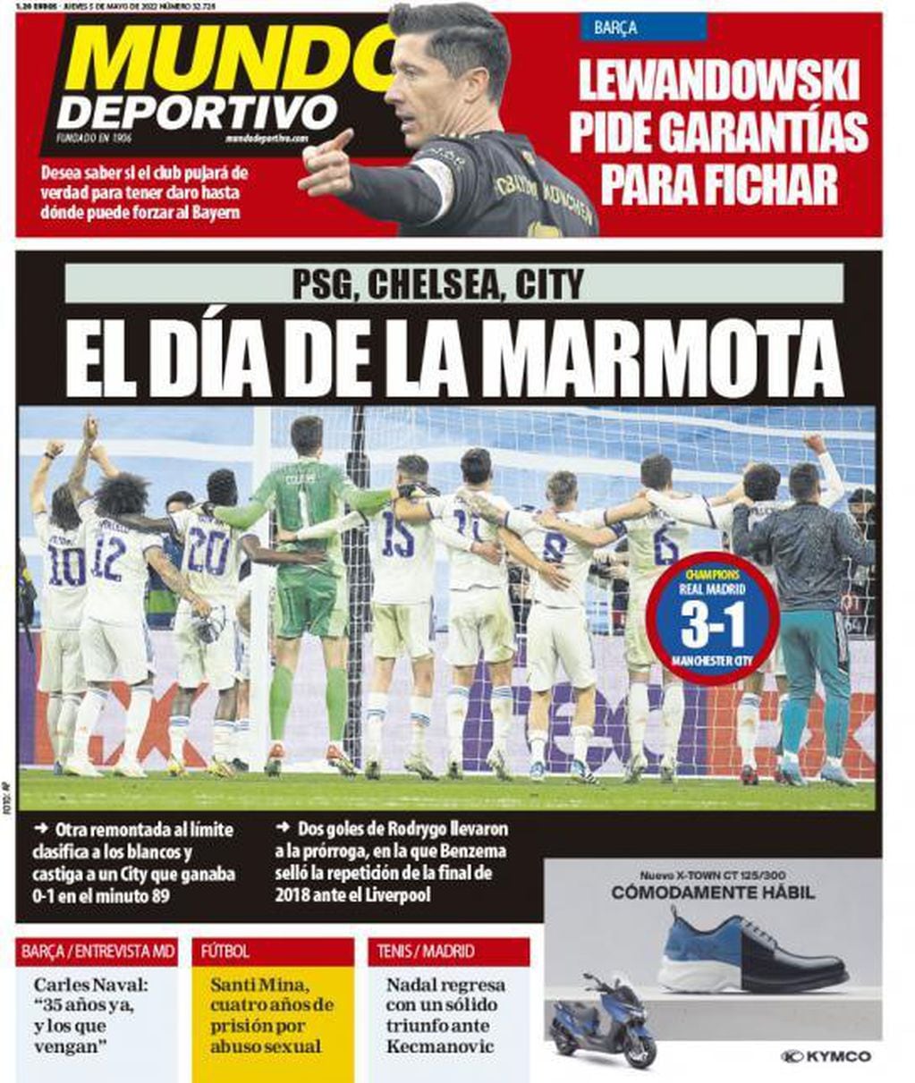 La portada del diario Mundo Deportivo.
