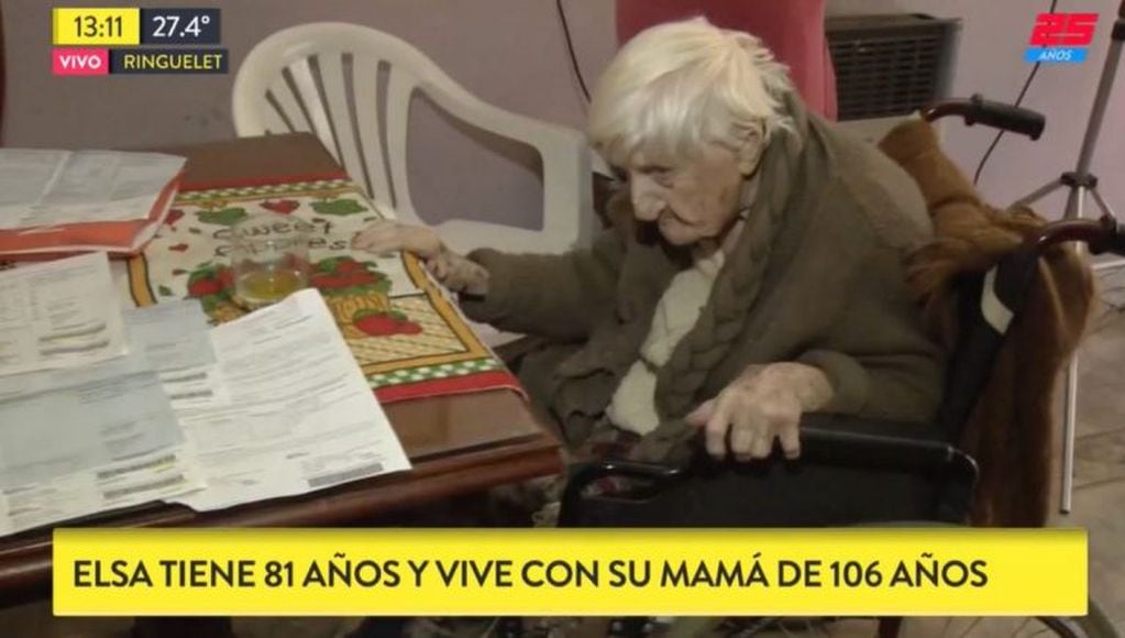 Luisa tiene 106 años y cobra una pensión por su marido de $15.000.