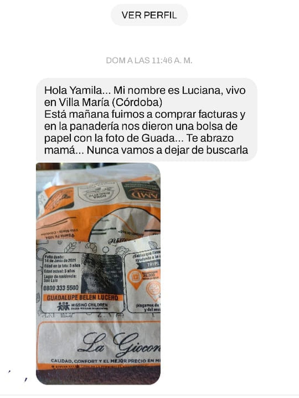 La búsqueda de Guadalupe Lucero es por todo el país: así difunden su imagen en Córdoba.