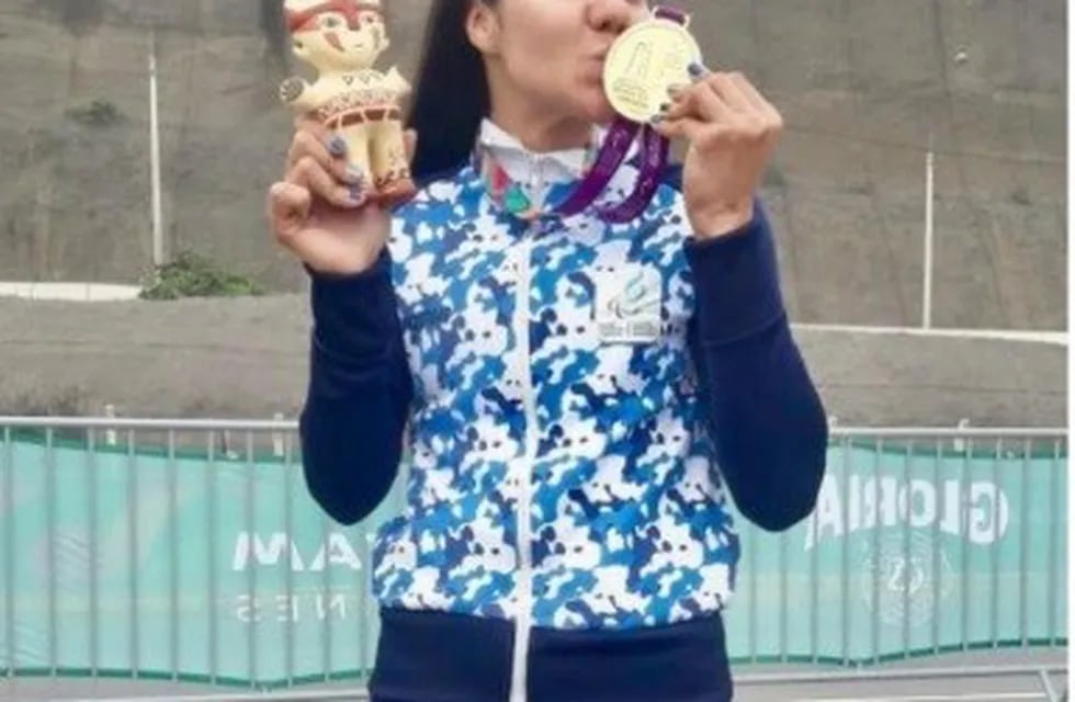 Mariela Delgado de Misiones. Obtuvo el oro en la carrera rutera de paraciclismo en los juegos de Lima. (MisionesOnline)