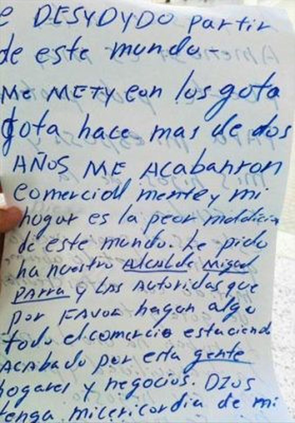 Carta de despedida de la colombiana que se tiró de un puente con su hijo en brazos.