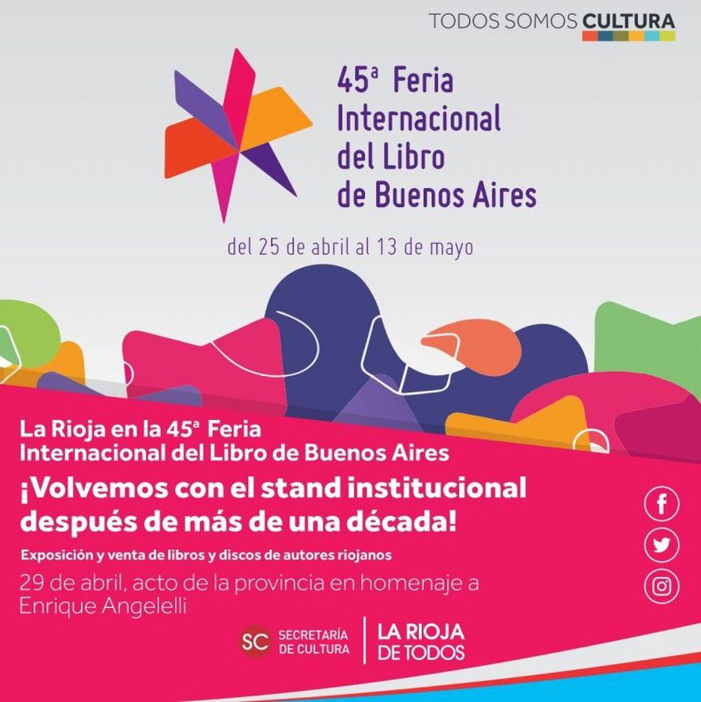 La Rioja vuelve a la Feria del Libro de Buenos Aires con stand institucional